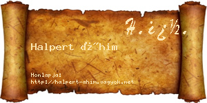 Halpert Áhim névjegykártya